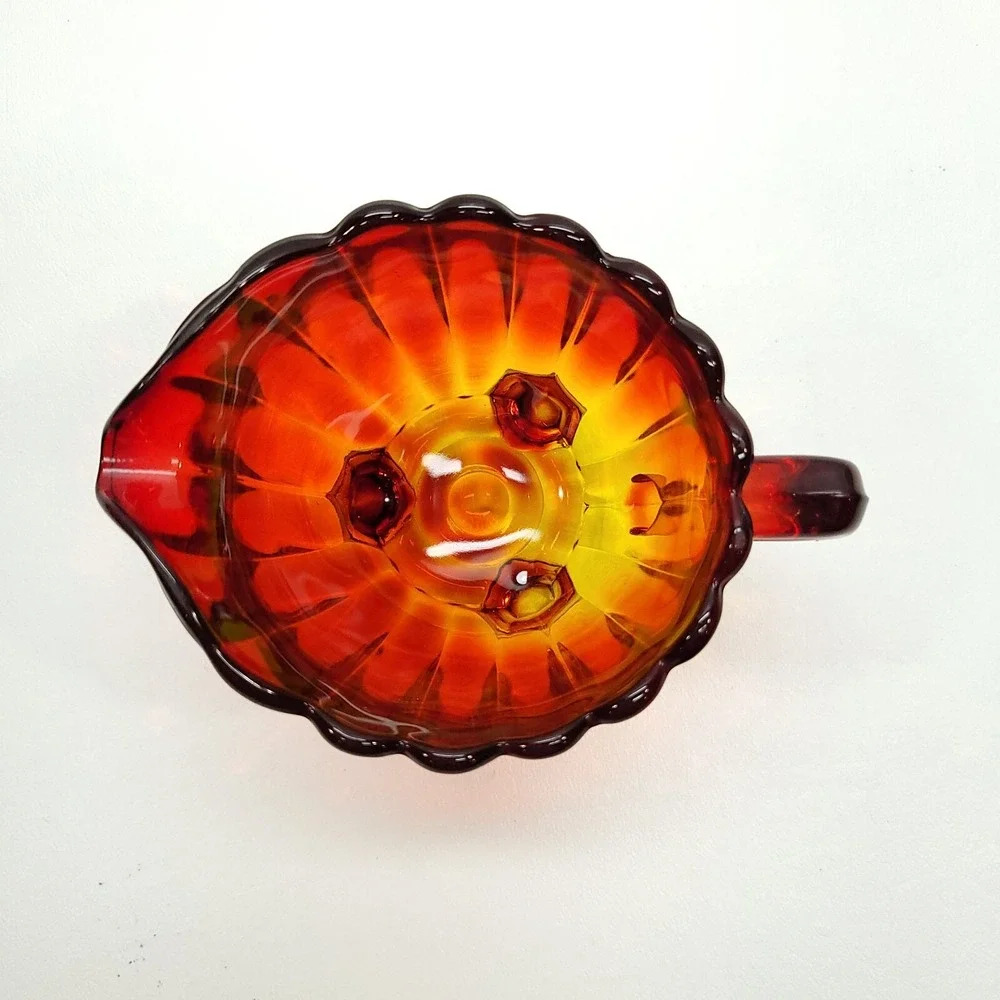 Imperial‎ Glass Amberina Pillar Flute Creamer Handle Round 1940's Vintage Retro